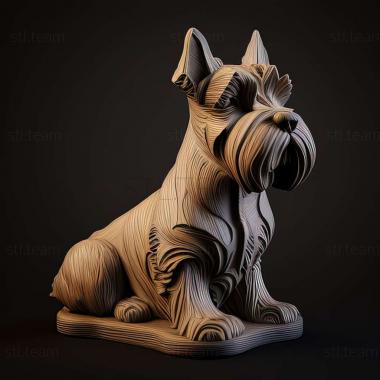 3D model Zwergschnauzer dog (STL)